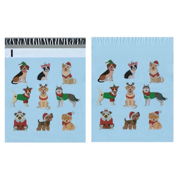 🆕🌻2/$20 🎅Holiday Pups Dogs Poly Mailers Shipping Bags Envelopes Christmas New - Picture 5 of 6